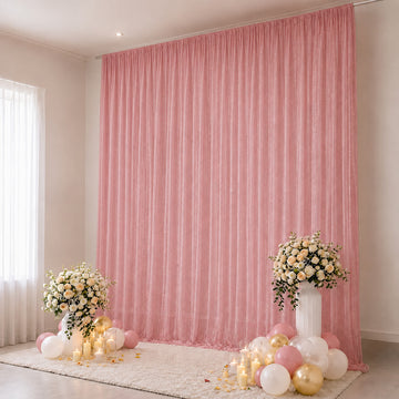 Sheer Backdrop Curtain Panel 10ft × 14ft Mauve Cinnamon Rose – Wedding Arch Drape with Rod Pocket, Ceiling Draping Fabric