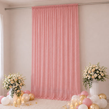 Sheer Backdrop Curtain Panel 10ft × 14ft Mauve Cinnamon Rose – Wedding Arch Drape with Rod Pocket, Ceiling Draping Fabric