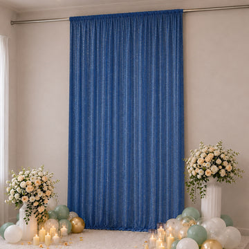 Sheer Backdrop Curtain Panel 10ft × 14ft Navy Blue – Wedding Arch Drape with Rod Pocket, Ceiling Draping Fabric