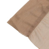 Close-up of beige fabric texture with stitched seam and soft sheen