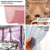 Sheer chiffon backdrop curtains with rod pocket design for quick hanging