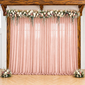 Blush Sheer Backdrop Drape – 5ft x 14ft Wedding Arch & Ceiling Decor Panel, Wrinkle Free with Soft Shimmer