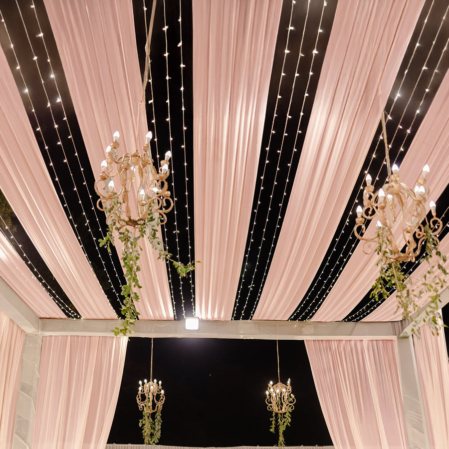 Blush Sheer Backdrop Drape – 5ftx32ft Wedding Arch & Ceiling Decor Panel, Wrinkle-Resistant Soft