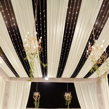 Beige Sheer Backdrop Drape – 5ftx32ft Wedding Arch & Ceiling Decor Panel, Wrinkle Free with Soft Shimmer