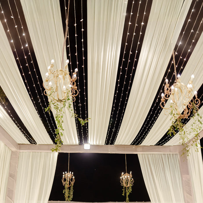 Beige Sheer Backdrop Drape – 5ftx32ft Wedding Arch & Ceiling Decor Panel, Wrinkle-Resistant Soft