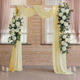 Champagne Sheer Backdrop Drape – 5ftx32ft Wedding Arch & Ceiling Decor Panel