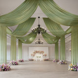 Dusty Sage Green Sheer Backdrop Drape 5ftx32ft Wedding Arch & Ceiling Decor Panel Wrinkle-Resistant
