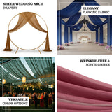 Sheer wedding arch drapery in versatile colors, elegant flowing fabric for events.