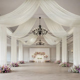 Ivory Sheer Backdrop Drape – 5ftx32ft Wedding Arch & Ceiling Decor Panel, Wrinkle-Resistant Soft