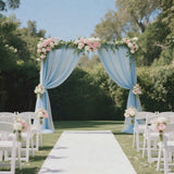 Dusty Blue Sheer Backdrop Drape – 5ftx10ft Wedding Arch & Ceiling Decor Panel, Wrinkle Free