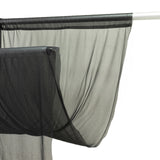 Sheer Backdrop Curtain Panel 5ft × 10ft Black – Wedding Arch Drape with Rod Pocket