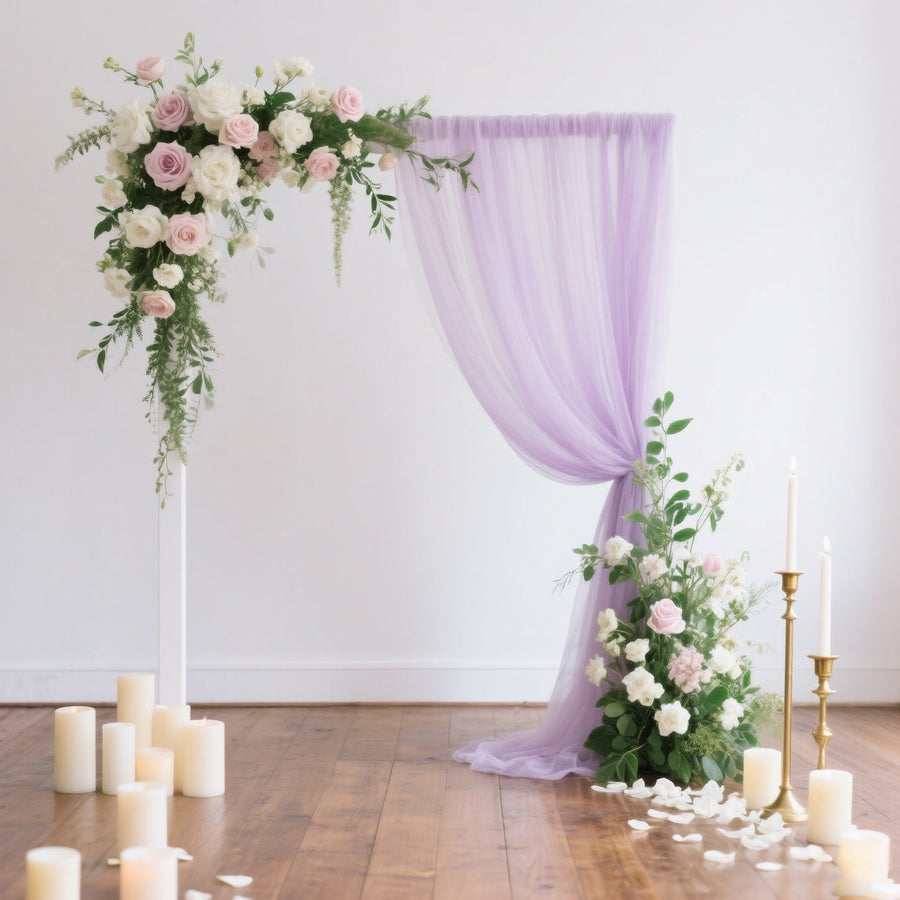 Lavender Lilac Sheer Backdrop Drape – 5ftx10ft Wedding Arch & Ceiling Decor Panel