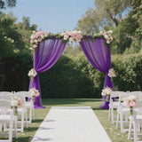 Purple Sheer Backdrop Drape – 5ftx10ft Wedding Arch & Ceiling Decor Panel, Wrinkle Free