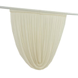 Ivory sheer window curtain on rod #whtbkgd