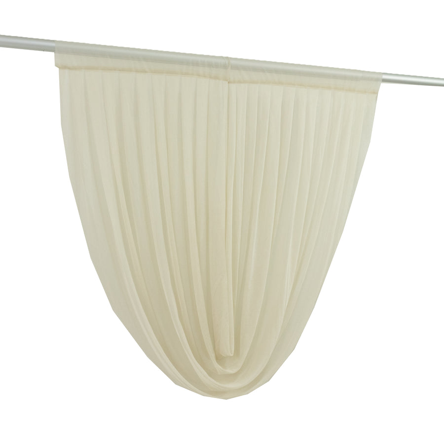 Ivory sheer window curtain on rod #whtbkgd