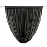 Black sheer curtain panel on rod against white background #whtbkgd