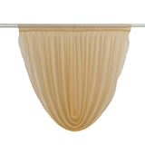 Sheer beige curtain panel on white background #whtbkgd