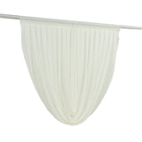 4ft x 4ft Sheer Chiffon Backdrop Valance Drapes – Ivory Curved Swag Topper Panel