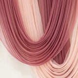 4ft x 4ft Sheer Chiffon Backdrop Valance Drapes – Mauve Cinnamon Rose Curved Swag Topper