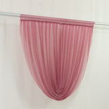 4ft x 4ft Sheer Chiffon Backdrop Valance Drapes – Mauve Cinnamon Rose Curved Swag Topper