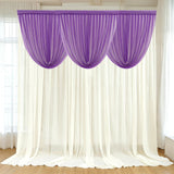 4ft x 4ft Sheer Chiffon Backdrop Valance Drapes – Purple Curved Swag Topper Panel