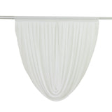 4ft x 4ft Sheer Chiffon Backdrop Valance Drapes – White Curved Swag Topper Panel