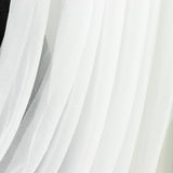 4ft x 4ft Sheer Chiffon Backdrop Valance Drapes – White Curved Swag Topper Panel#whtbkgd
