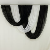 4ft x 4ft Sheer Chiffon Backdrop Valance Drapes – White Curved Swag Topper Panel