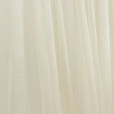 Beige Sheer Chiffon Valance Curtain 4ft x 5ft –  Wedding Arch Drape with Rod Pocket, Voile Backdrop Panel