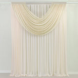 Beige Sheer Chiffon Valance Curtain 4ft x 5ft –  Wedding Arch Drape with Rod Pocket, Voile Backdrop Panel