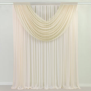 <meta charset="utf-8"><span><span><strong>Beige Sheer Chiffon Backdrop Swag for Warm, Versatile Spaces</strong></span></span>