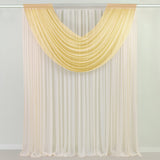Champagne Sheer Chiffon Valance Curtain 4ft x 5ft –  Wedding Arch Drape with Rod Pocket, Voile Backdrop Panel