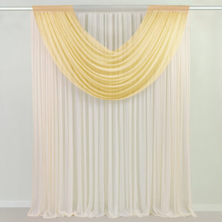 <meta charset="utf-8"><span><span><strong>Champagne Sheer Chiffon Backdrop Swag for Subtle Glamour</strong></span></span>