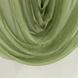 Dusty Sage Green Sheer Chiffon Valance Curtain 4ft x 5ft –  Wedding Arch Drape with Rod Pocket, Voile Backdrop Panel