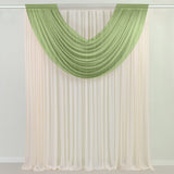 Dusty Sage Green Sheer Chiffon Valance Curtain 4ft x 5ft –  Wedding Arch Drape with Rod Pocket, Voile Backdrop Panel