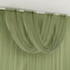 Dusty Sage Green Sheer Chiffon Valance Curtain 4ft x 5ft –  Wedding Arch Drape with Rod Pocket, Voile Backdrop Panel