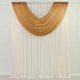 Gold Sheer Chiffon Valance Curtain 4ft x 5ft –  Wedding Arch Drape with Rod Pocket, Voile Backdrop Panel