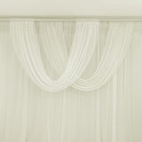 Ivory Sheer Chiffon Valance Curtain 4ft x 5ft –  Wedding Arch Drape with Rod Pocket