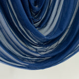 Navy Blue Sheer Chiffon Valance Curtain 4ft x 5ft –  Wedding Arch Drape with Rod Pocket, Voile Backdrop Panel