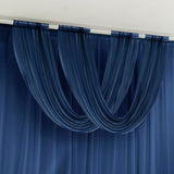 Navy Blue Sheer Chiffon Valance Curtain 4ft x 5ft –  Wedding Arch Drape with Rod Pocket, Voile Backdrop Panel