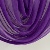 Purple Sheer Chiffon Valance Curtain 4ft x 5ft –  Wedding Arch Drape with Rod Pocket, Voile Backdrop Panel