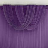 Purple Sheer Chiffon Valance Curtain 4ft x 5ft –  Wedding Arch Drape with Rod Pocket, Voile Backdrop Panel