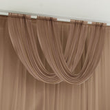 Taupe Sheer Chiffon Valance Curtain 4ft x 5ft –  Wedding Arch Drape with Rod Pocket, Voile Backdrop Panel