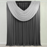 White Sheer Chiffon Valance Curtain 4ft x 5ft –  Wedding Arch Drape with Rod Pocket, Voile Backdrop Panel