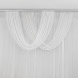 White Sheer Chiffon Valance Curtain 4ft x 5ft –  Wedding Arch Drape with Rod Pocket, Voile Backdrop Panel