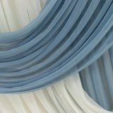 Dusty Blue Sheer Chiffon Valance Curtain 4ft x 6ft –  Wedding Arch Drape with Rod Pocket