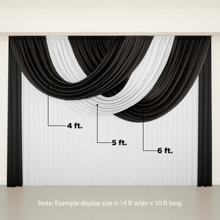Black and white draped fabric backdrop for events 