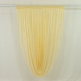Champagne Sheer Chiffon Valance Curtain 4ft x 6ft –  Wedding Arch Drape with Rod Pocket,