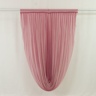 <meta charset="utf-8"><span><span><strong>Mauve Cinnamon Rose Sheer Chiffon Backdrop Swag for Romantic Impact</strong></span></span>
