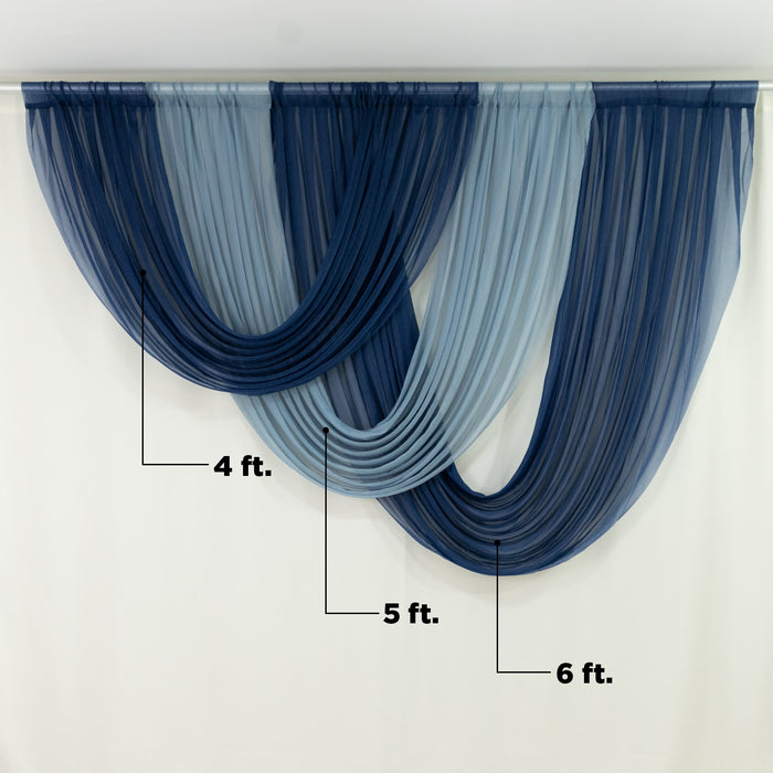 Elegant drapery in shades of blue for stylish interior decor.